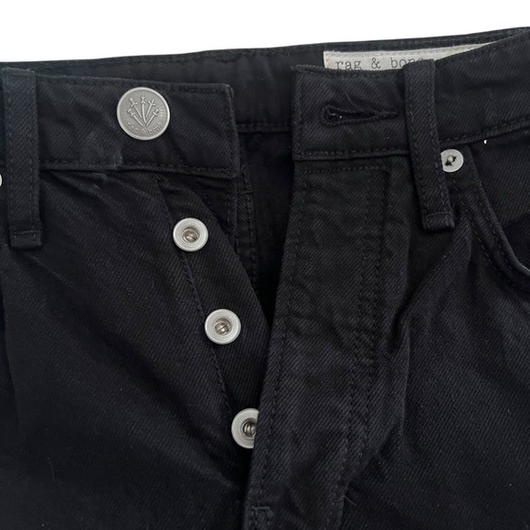 Rag & Bone Maya High Waist Ankle Slim Straight Leg Jeans Womens US 25 Black - Picture 3 of 8